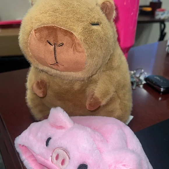 Capybara Plush With Pig Hat π - Picture 7 of 9